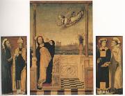 Carlo di Braccesco The Annunciation with Saints A triptych (mk05) china oil painting reproduction